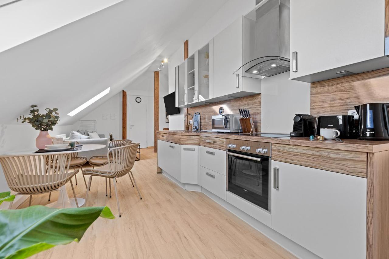 Stilvolle Wohnung: Private Dachterrasse - Zentral Augsburg Exteriér fotografie